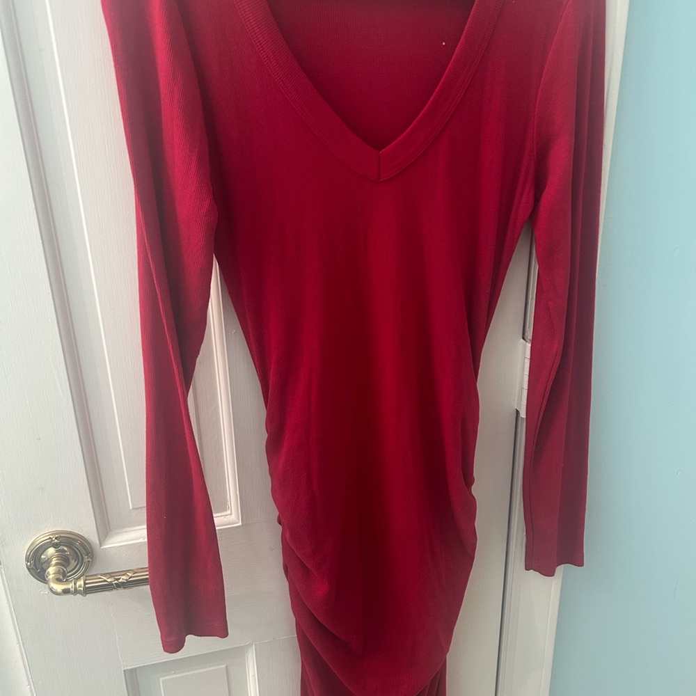 Micheal Stars Nova Ribbed V Neck Dress